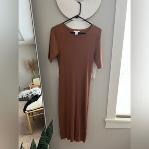 H&M basics ribbed body con dress